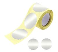 Embossed Stickers | Embossing Labels With Serrated Edge | 100 Pieces Self-Adhesive Notary Foil Label For Shower Invitation Wedding Invitations Party Favor Christmas Greeting Cards