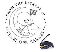 Embosseur Personnalisé - Tampon Gaufrage Personnalisé | Custom Embosser Ex Libris, Cadeaux Pour Les Amoureux Des Livres, Les Lecteurs, Les Collections Pour La Maison Et La Bibliothèque (Dog)