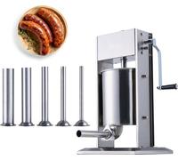 Embossoir à saucisses manuel 10L - Machine à saucisses verticale en acier inoxydable - Embossoir à saucisses pour l'industrie de transformation de la viande - Fabrication de saucisses pour les amateur