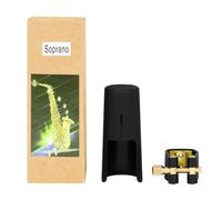 Embouchure de saxophone soprano - Attache ligature avec capuchons en cuir - Embouchure de saxophone - Fermeture à clip avec