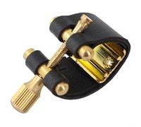 Embouchure de saxophone soprano avec clip ligature en cuir (A)