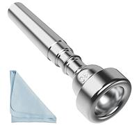 Embouchure de trompette argentée 3C avec chiffon de nettoyage compatible avec Yamaha Bach Conn King Instruments de musique pour débutants et professionnels (3C argent)