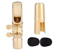 Embouchure Sax Alto Mib 7C avec capuchon et coussinets |Construction en laiton pour un son jazz chaleureux |Accessoire de saxophone facile à installer pour débutants et joueurs |2