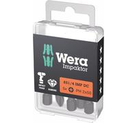 Embout 851/4 IMP DC PH2 L.50mm 1/4 pouce E6,3 Impacteur, DC Boîte avec 5 embouts WERA