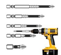 Embout Anti-Dérapant K5 S2 - Pointe Magnétique Noire 5A Pour Tournevis Électrique Et Perceuse | Lot De 5 Cruciformes Haute Dureté | Accessoires Pour Outils Électriques Et Réparations