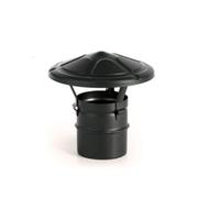 Embout chinois noir en acier inoxydable pour poêle à pellets terminal chapeau chinois (D 100 mm)