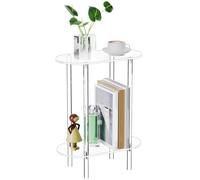 Embout compact transparent - Support ovale léger, acrylique transparent, look moderne, deux couches, décoration d'intérieur | Meubles élégants pour coin de chambre à coucher et salon