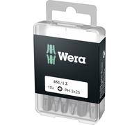 Embout cruciforme PH 3 Wera 05072402001 Acier à outils allié, extra-rigide Forme (embouts): D 6.3 10 pc(s)
