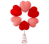 Embout d'arbre à coeur - romantique pour saint - grand en peluche en forme de coeur pour le sommet d'arbre - table pour couples bureau maison salon