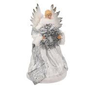 Embout d'arbre de Noël avec ange, dessus 'arbre avec ange de Noël | Ornement de statuette avec pointe pour | Ornement de fête ' de avec des plumes blanches pour matr