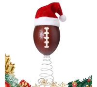 Embout d'arbre de Noël de football - Ornement d'arbre de balle de rugby pour la maison, le bureau et la décoration de fête, cadeau de Noël pour hommes, joueurs et équipes Spor