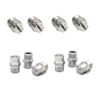 Embout de buse de pulvérisation, buse à jet plat en acier inoxydable, filetage mâle 1/8 1/4 BSPT, angles multiples, paquet de 10(1/8 External Thread 9.5mm (Bore Diameter 3.6mm),95°)