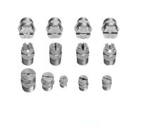 Embout de buse de pulvérisation, buse de pulvérisation en éventail en acier inoxydable, angles multiples 1/8 pouce 1/4 pouce, paquet de 5(1/8 External Thread 9.5mm (Bore Diameter 1.3mm),65°)