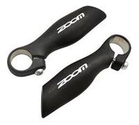 Embout de cintre vtt zoom alu noir ergonomique l120mm138gr avec bouchons de cintre (pr) noir