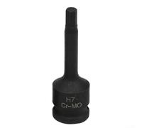 Embout de ouille hexagonale 1/2" pour air et batterie pour outils à impact, adaptateur de tournevis avec trou de goupille de verrouillage, modèles H4 à H12 disponibles, longueur 78 mm (H7)