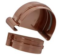 Embout de gouttière droit en plastique semi-circulaire pour gouttière, gouttière, gouttière, 125 mm, marron