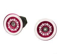 Embout de guidon en alliage d'aluminium et caoutchouc pour vélos, compatible avec les guidons de 22 à 24 mm de diamètre intérieur, offrant un ajustement stable et sûr (rouge)