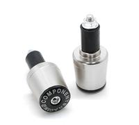 Embout De Guidon Moto 7/8 ''22mm CNC moto poignées de guidon universelles fin poignée barre bouchon extrémités prise(Silver)
