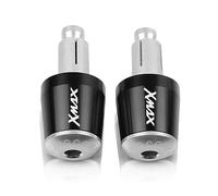 Embout De Guidon Moto Accessoires de moto 7/8 "22MM poignées guidon poignée embout barre(Black Silver)