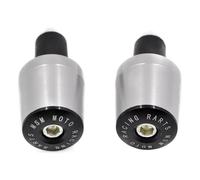 Embout De Guidon Moto Poignées de guidon moto universelles 22 mm(Silver)