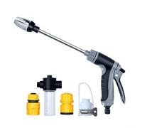 Embout de nettoyeur haute pression rotatif à 360° avec poignée en EVA pour tuyau d'arrosage, lavage de voiture, nettoyage de terrasse (noir)