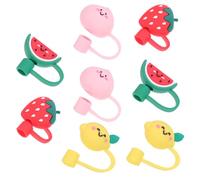 Embout de Paille en Silicone 8 Pièces, Bouchon de Paille Plusieurs styles