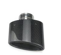 Embout de Pot d'échappement en Acier Inoxydable argenté, Silencieux de Voiture, Embout en Carbone, système d'échappement, Finition Brillante, Ovale Universel, Largeur 150 mm (entrée Gauche 63 mm)