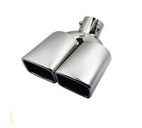 Embout De Pot D'échappement Universel Carré À Double Sortie De 63 Mm / 2,48 Pouces Pour Voiture Sortie Tuyau Arrière Voiture(Silver)