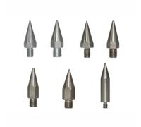 Embout de poteau polyèdre en acier inoxydable pour mini tige, M10/M8, filetage intérieur de 40 mm à 50 mm, pointe de rechange argentée avec design à 14 fils