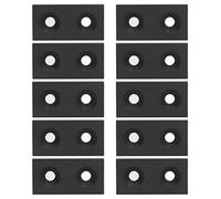 Embout de profil en aluminium, plaque de recouvrement à double trous 3060, pièces mobiles linéaires en alliage métallique industriel, traitement de surface anodisé pour machines (Noire)