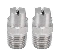 Embout de pulvérisation à ventilateur plat en acier inoxydable, forte ténacité, Durable, débit d'eau réglable, buse d'atomisation grand Angle, 2 pièces (110°)