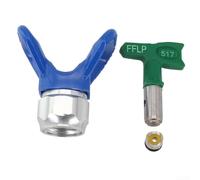 Embout de pulvérisation sans air 517 basse pression avec protection de buse 7/8, coupe la surpulvérisation jusqu'à 50 % pour une finition lisse, convient pour les pulvérisateurs Wagner, construction