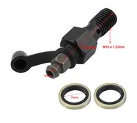 Embout de purge d'étrier de frein de moto M10 x 1,25mm avec capuchon, en aluminium de haute qualité (Noir)