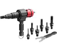 Fortum Embout de rivetage pour perceuse 4770664 – M3–M12, 7 broches, Poignée en T, Alu/Acier/Inox