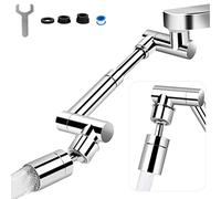 Embout de robinet rotatif à 1800° - Rallonge de robinet télescopique multifonction rotatif avec 2 modes de sortie d'eau - Embout de robinet pour salle de bain et cuisine (B)