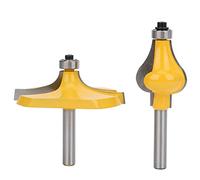 Embout de routeur d'accoudoir, 2pcs 8mm tige accoudoir main courante ensemble de mèches de routeur avec roulement fraise à bois