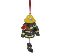 Embout de sapin de Noël de pompier, ornement de Noël uniforme de pompier - Uniforme de pompier, décoration de pompier, décoration de voiture de Noël en résine pour pompier avec