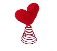 Embout de sapin, décorations de Noël, décoration de Saint-Valentin en forme de cœur tricoté pour sapin de Noël, conçu pour la décoration de vacances à l'esprit