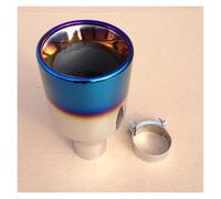 Embout De Silencieux D'échappement Arrière Rond Universel En Acier Inoxydable Avec Peinture Bleue Pour Voiture D'Échappement(67MM IN 114MM OUT)