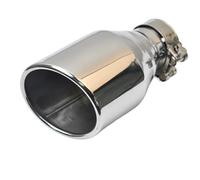 Embout De Silencieux D'échappement Incurvé Et Brillant En Acier Inoxydable 1 Pièce Bord De Sortie Modifié Pour Voiture HETEVSCCK(76-114mm)