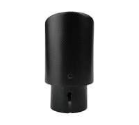 Embout de silencieux d'échappement mat en fibre de carbone et acier, noir brillant, tissage uni, bord roulé Adaptateur D'échappement Unversel(60mm-76mm)