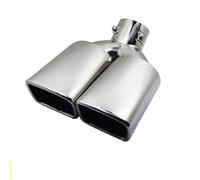 Embout de silencieux d'échappement universel carré à double sortie 63 mm/2,48 pouces, chromé, accessoire for voiture(Silver)