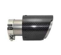 Embout de silencieux d'échappement universel en fibre de carbone et acier inoxydable, 1 pièce, brillant, pour voiture Adaptateur D'échappement Unversel(63mm-76mm)