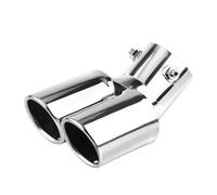 Embout De Silencieux D'échappement Universel Incurvé Double Tube D'admission 63 Mm Acier Inoxydable Garniture Voiture Modifiée Gorge Queue Voiture(Silver)