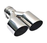 embout de silencieux Embout D'échappement Coudé Universel En Acier Inoxydable Brillant 1 Pièce, Double Silencieux Côté Gauche Ou Droit Embout Echappement(IN 70MM OUT 89MM)