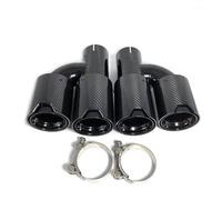 embout de silencieux Embout D'échappement Universel En Fibre Carbone Pour BMW M2, M3, M4, M5, 1 Paire, Double Silencieux Noir Brillant Embout Echappement(70mm in-105mm out)