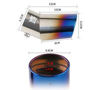 Embout De Silencieux Universel Pour Voiture,Acier Inoxydable,Bleu Brûlé,Tuyau D'accès Arrière,Accessoires De Voiture,2.5"" - Type Burnt Blue Bent