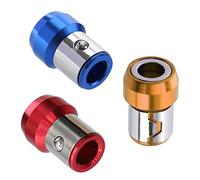 Embout de tournevis 6.35mm, 3 pièces, anneau magnétique, anneau de magnétisation en métal rouge jaune bleu, supports magnétiques à vis