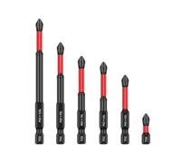 Embout de tournevis à tête ronde pour Ultra pour impact, alliage d'acier haute dureté HRC 63, revêtement en oxyde noir, pointe aimantée, tige hexagonale de 6,35 mm, compatible avec les tournevis