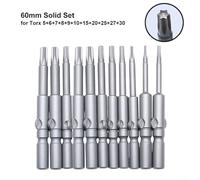 Embout de tournevis à tige ronde de 6 mm pour une utilisation électrique, ajustement magnétique pour 802, fonctionne avec vis Torx (ensemble solide de 60 mm)